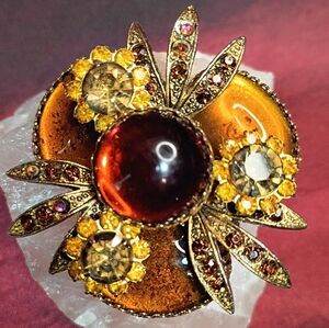 Selro SELINI Vtg Flower Brooch